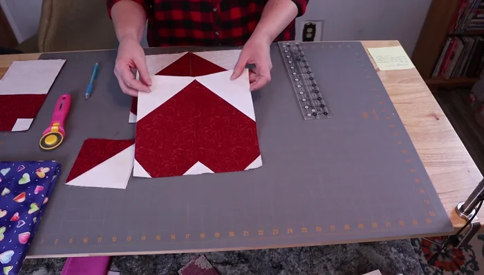 Press seams to create a flat, finished heart.