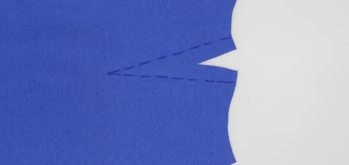 Sew the dart using a regular straight stitch, starting at the widest point and sewing towards the point. Secure the end by hand-tying a knot instead of backstitching.