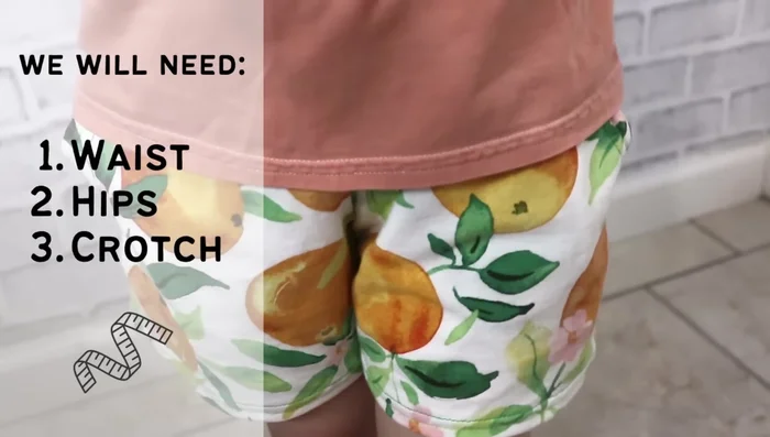 Take three measurements: full waist circumference (at belly button level), full hip circumference (at the fullest part), and crotch depth (distance from sitting surface to waistline).