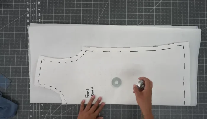 Create the back pattern piece: Use the front pattern piece to create the back pattern piece. The only difference should be the back neckline, which is often higher than the front.