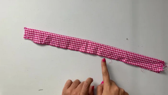 Trim excess batting flush with the headband edges.