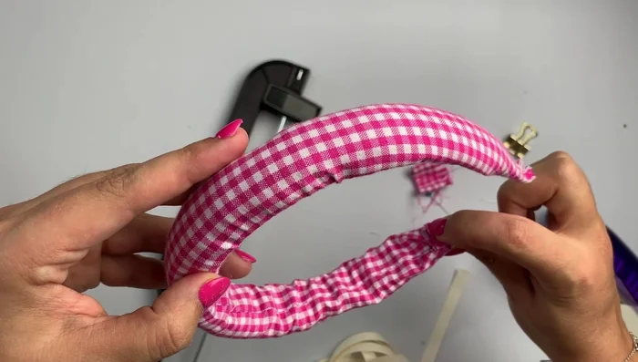 Remove clips and trim excess twill tape.