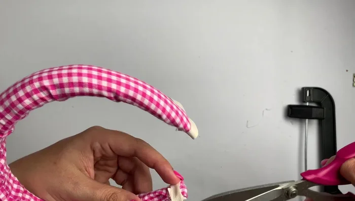 Remove clips and trim excess twill tape.