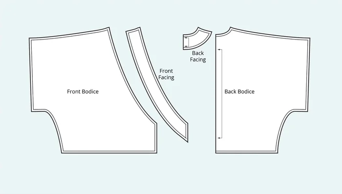 Add seam allowance (3/8 inch or 1 cm) to all pattern pieces except the center back seam.
