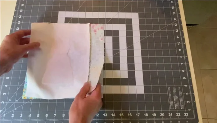 Assemble Dress Blocks: Sew the two left blocks together, then sew the two right blocks together. Press the seams towards the border.