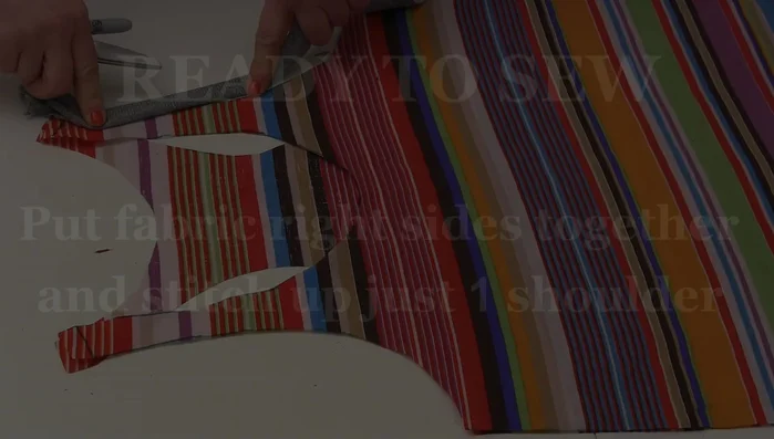 Attach ribbing to armholes and neckline using the same method as above.