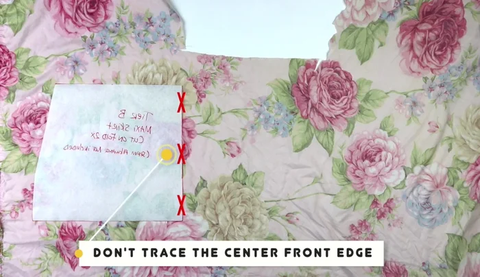 Trace and cut out the patterns for the ruffles (Tier B and C). Remember to add seam allowance.