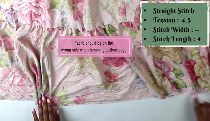 Hem the bottom edge of the skirt.