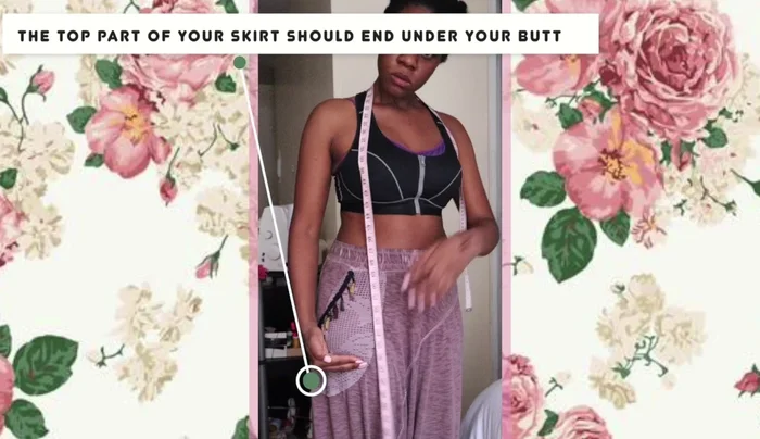 Cut out the waistband pattern, adding 3.5 inches to your waist measurement for seam allowance. Cut two pieces.