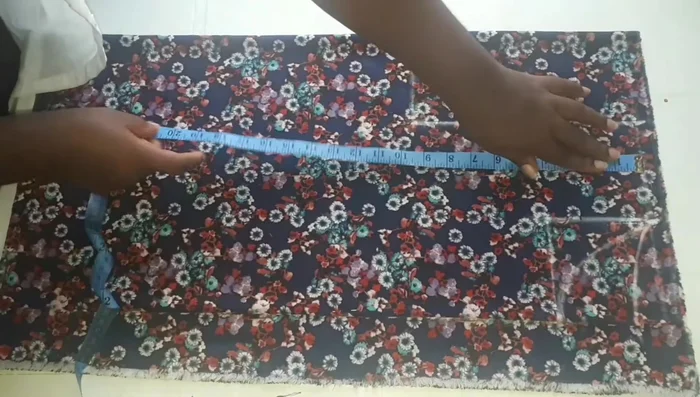 Mark other measurements: shoulder to bust point (12 inches), shoulder to half-length (17 inches).