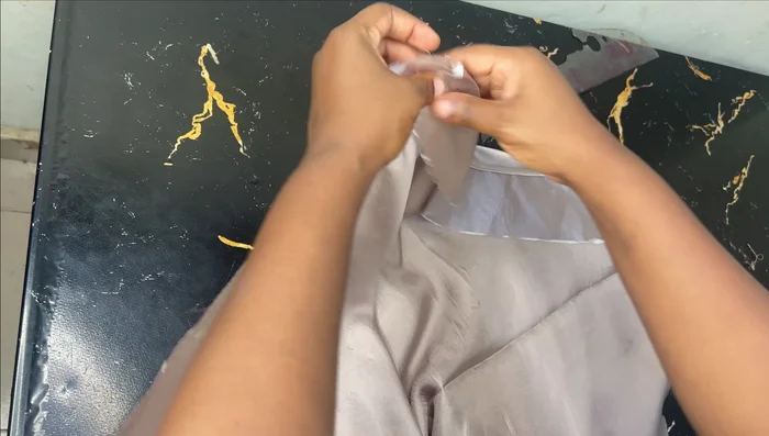 Sew the side seams of the skirt together, leaving an opening for your zipper.