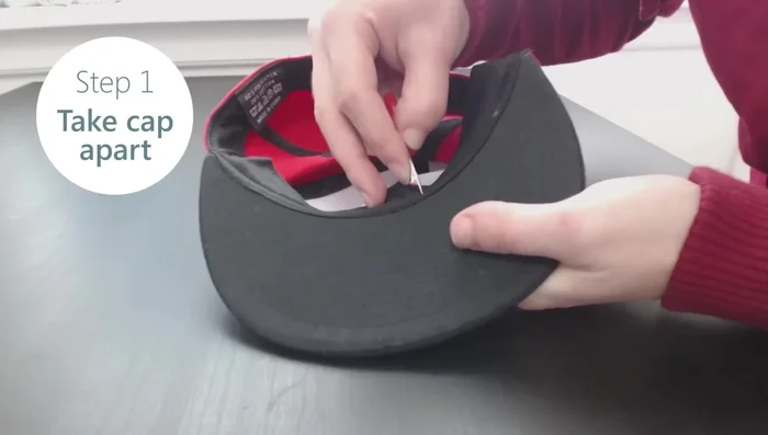 Trace the cap pieces onto paper, adding a seam allowance.