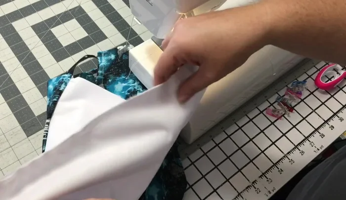 Turn inside out and close the gap: Turn the bag right side out through the gap left in the PUL. Close the gap with a seam.