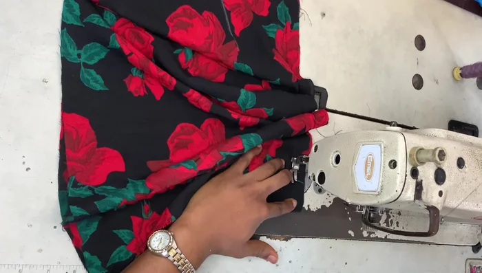 Sew back pieces together at the zipper allowance.