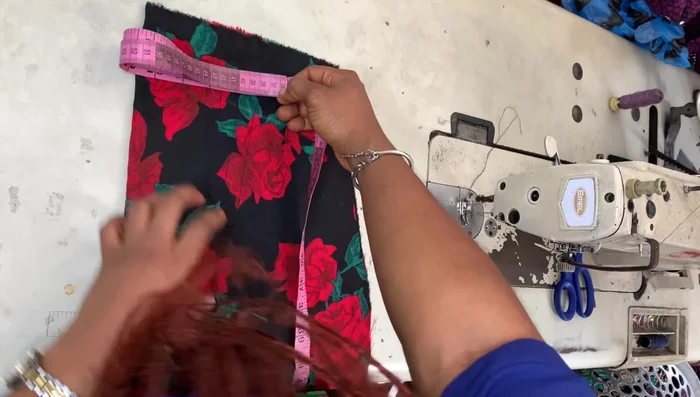 Replicate the markings on the other side. Sew front and back pieces together along the marked lines.