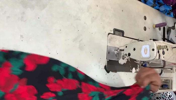 Replicate the markings on the other side. Sew front and back pieces together along the marked lines.