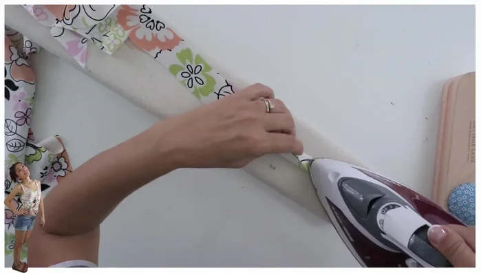 Prepare the bias binding: Iron the bias binding lengthwise in half with the shiny side inside. This creates a flatter, neater finish.