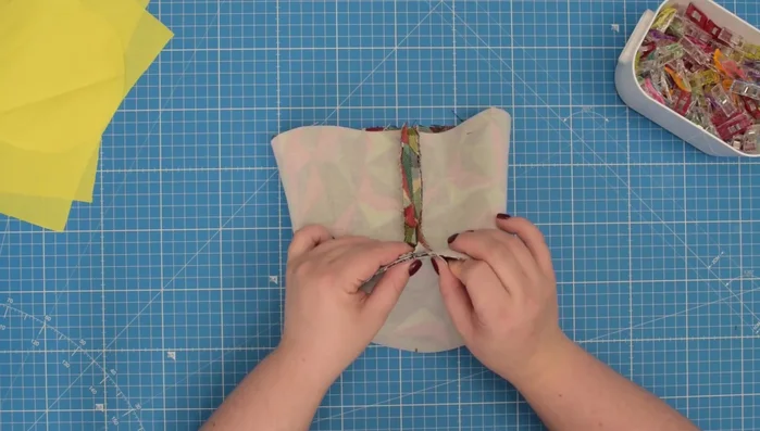 Attach external base panel to the external fabric pieces.