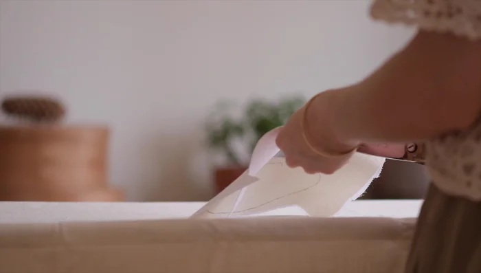 Cut out fabric pieces: Use traced lines as a guide; clip notches.