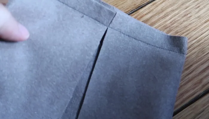 Fold up the short sides to meet in the middle, using seam allowance to guide your folds. Sew.