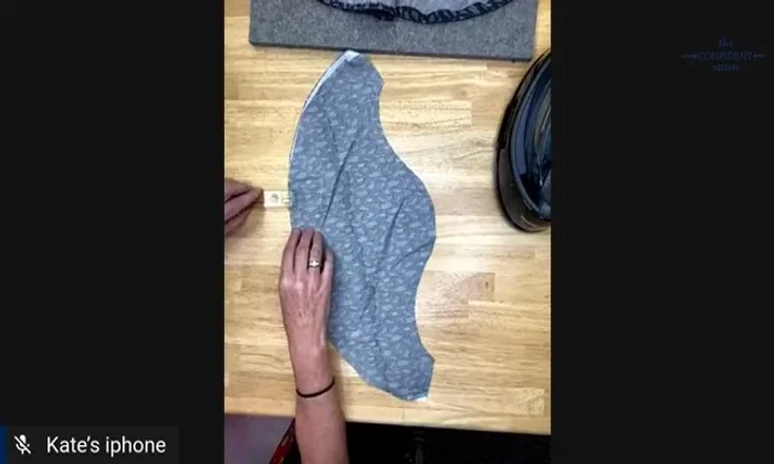 Stitch along the chalk line using a short stitch length to create a guide for turning the hem.