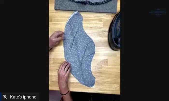 Stitch along the chalk line using a short stitch length to create a guide for turning the hem.