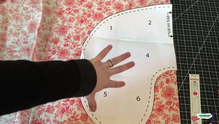 Cut out pattern pieces. Cut all pattern pieces as directed, cutting both on the fold.