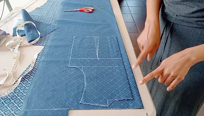 Adjust Front Bodice: Extend the neckline to 22cm, adjust armhole, and re-mark bust points considering the button placket.