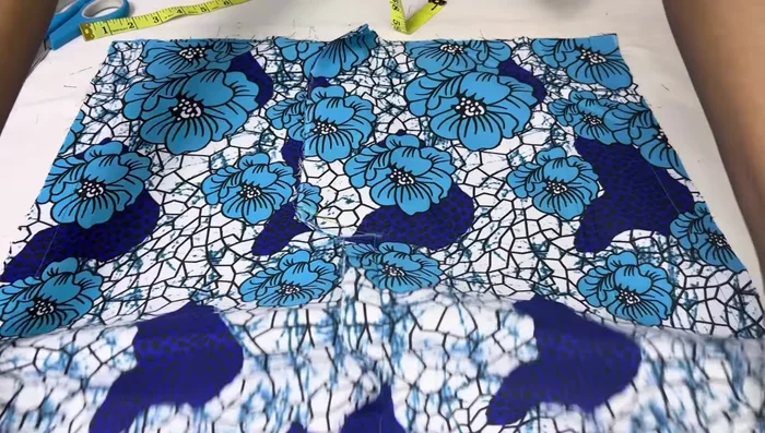 Cut out the bias collar pattern pieces and assemble the collar.