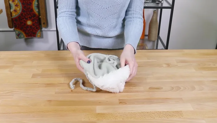 Turn the hat right side out through the gap. Fold in the edges of the opening and hand sew with an invisible stitch.