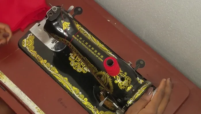 Sew the elastic thread: Sew the elastic thread to the front and back pieces, leaving a 1-inch gap at the base and top for stretch.