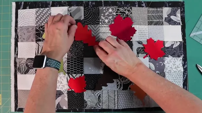 Arrange shapes on the background, then fuse in place.