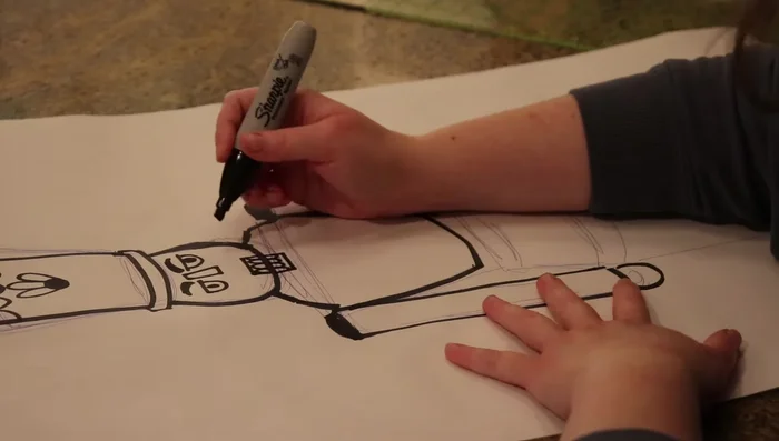 Draw a Nutcracker shape. Use measurements to create pattern pieces.