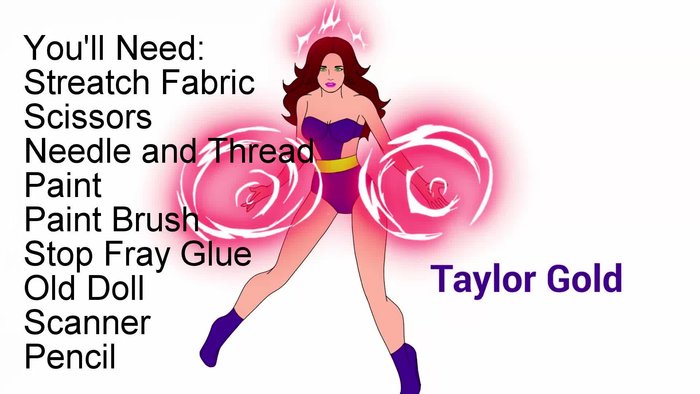 Prepare a pattern: Use an existing doll dress as a base, lay it flat, trace its outline onto pattern paper, and modify it to your superhero design.