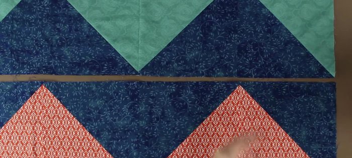 Stitch the completed rows together, precisely aligning the seams and raw edges.