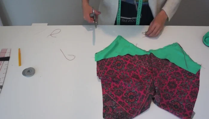 Finish the facing: Trim threads, press seams, and turn right-side out. Press again for a neat finish.