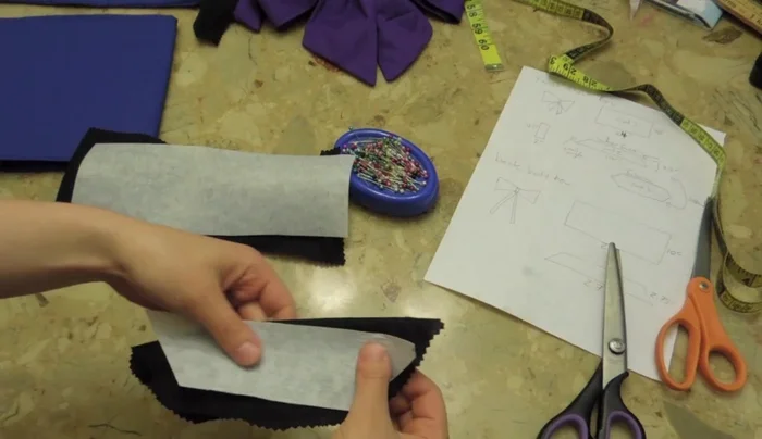 Turn the secondary piece inside out and sew the opening closed.