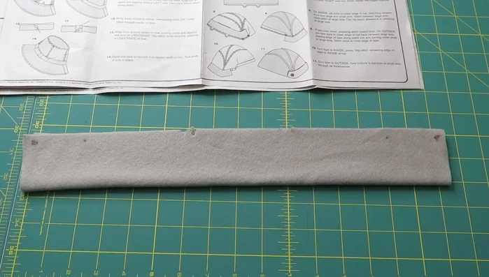 Baste the raw edge of the brim at a half-inch seam allowance.