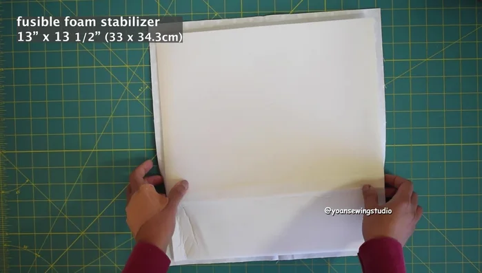 Fuse the back exterior piece with foam stabilizer.