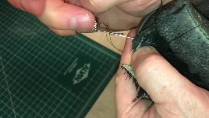 For thicker leather, you may need tools such as a thimble, bottle, or cork to push the needle through.