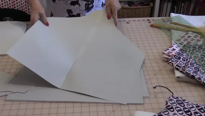 Fuse the fleece to the wrong side of the fabric pieces.