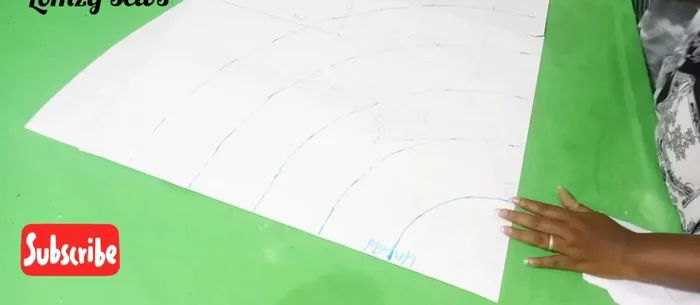 Pin the marked lines on the fabric to create the ruched effect. Remember to leave space between the ruched sections.