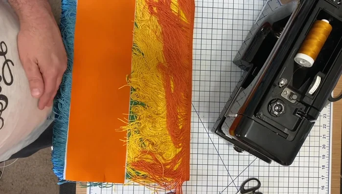 Heat set the wonder tape with an iron to ensure strips stay in place.