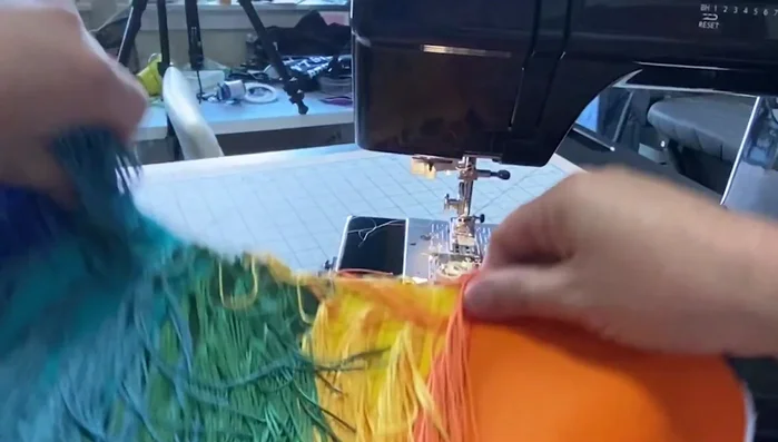 Edgestitch 1/4 inch from the folded edge to secure the seam.