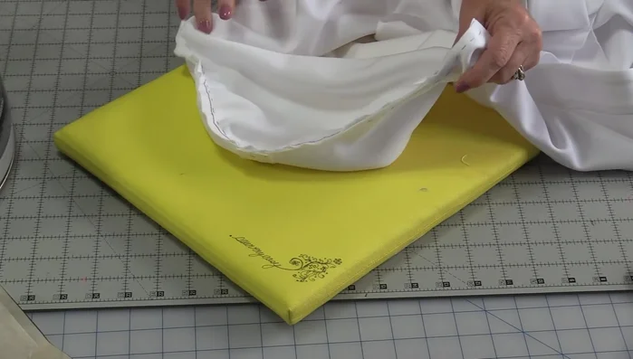 Machine stitch: Stitch the seam using your regular stitch length, keeping the fabric aligned correctly. Be sure to use a 5/8 seam allowance.