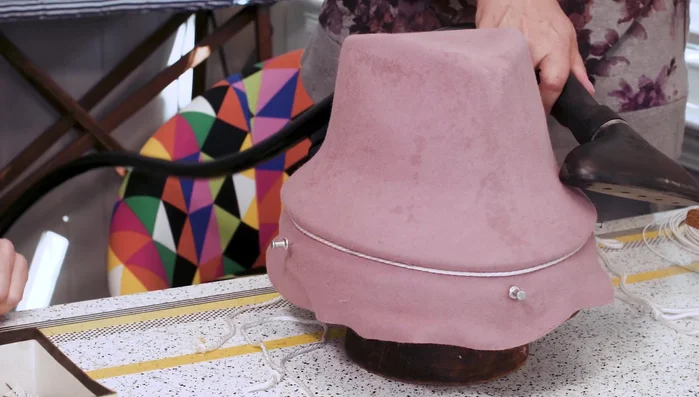 Use a pointed tool to define the crown-brim juncture.