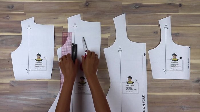 Repeat step 1 for the facing pieces, taking in an additional ⅛ inch (3 mm).