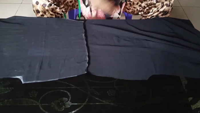 Measure the sleeve length and cut matching strips to attach to the sleeve openings. Join with 0.5-inch seam allowance.