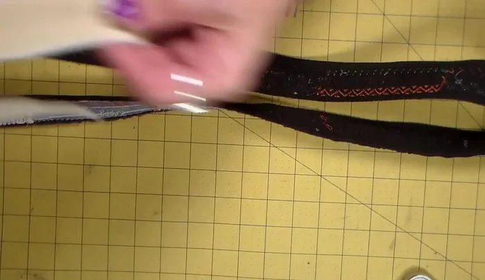 Sew a piece of muslin to the back of the belt to cover any messy seams.