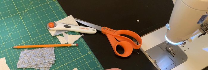 Draw pencil lines from the 1/4-inch mark to the opposite corners.